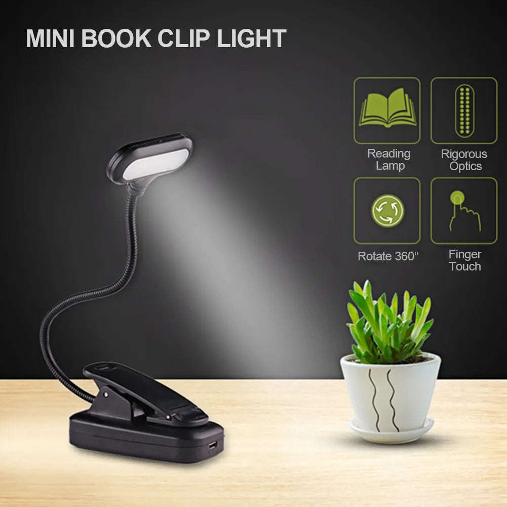 Mini Clip Book Reading Lamp Upgraded 2024/LED - Your Travel and Darkness Friend