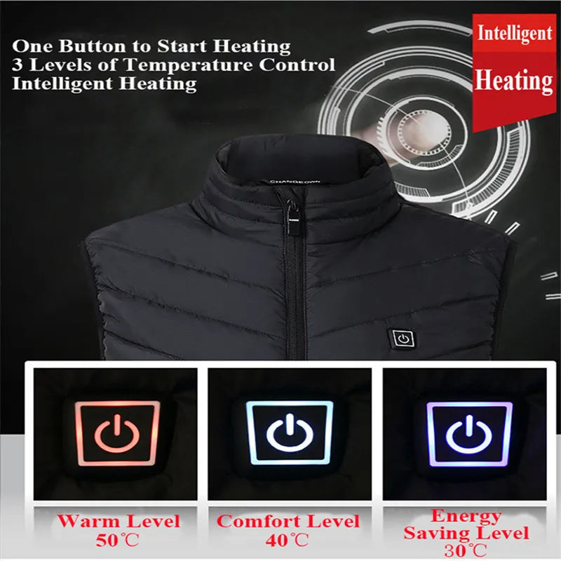 Heated Vest Electric Winter Jacket 2024