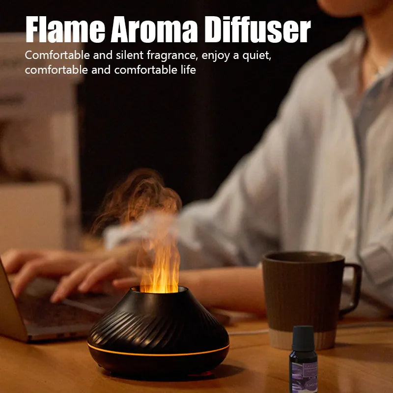 Flame Aroma Diffuser Air Humidifier Upgraded 2024/Color Flame Lamp Purifier