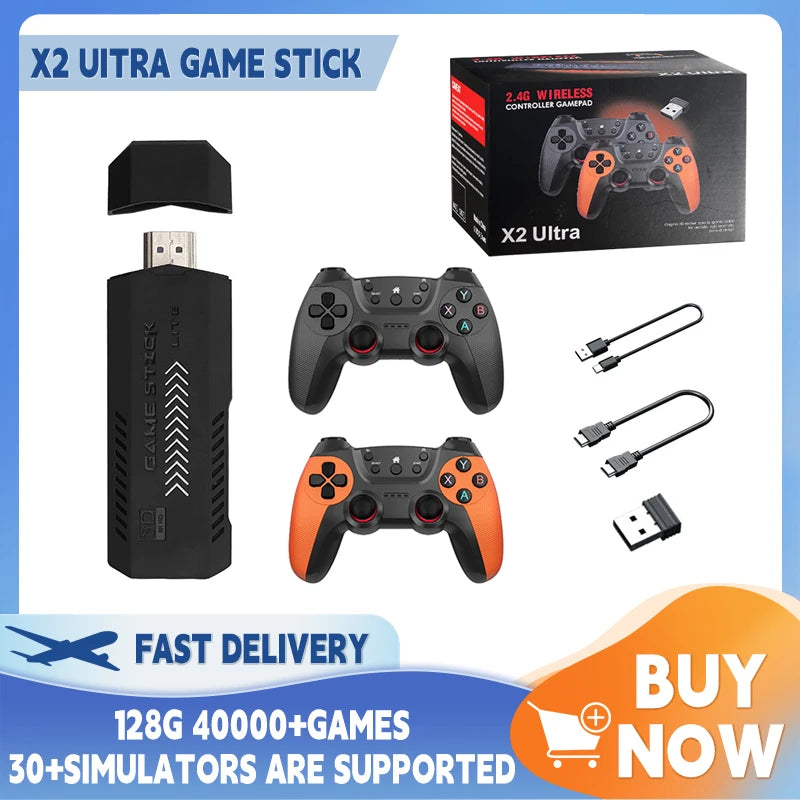 UItra Game Stick 4K HD Video Game Console Double Wireless 2.4G Controller Retro Console 58000 Games