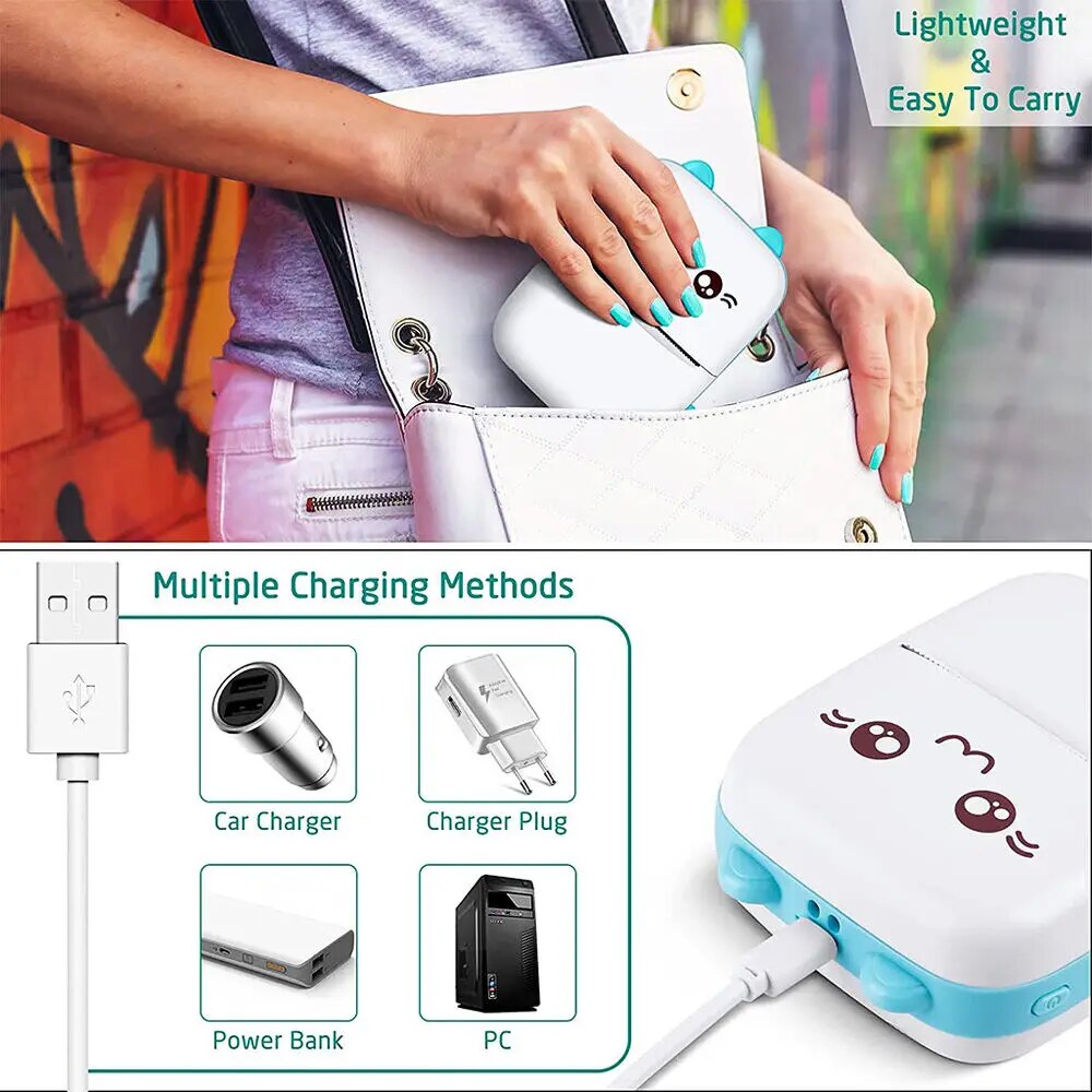 Mini Pocket Printer C9 Bluetooth 2.0/Mobile Phone Photos, Office, Shop and House Usage