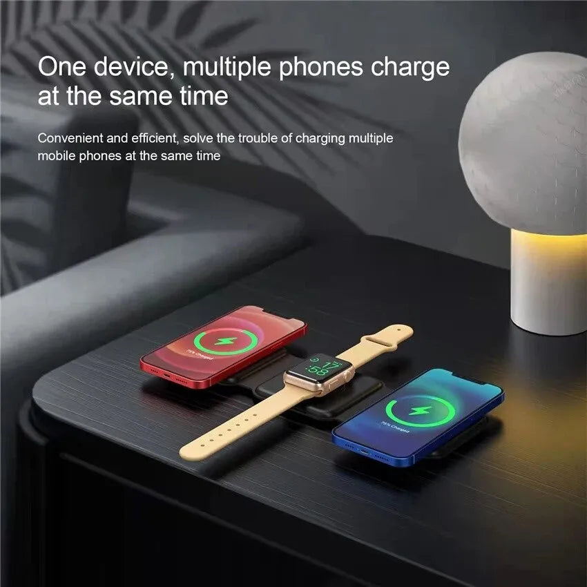 3 In 1 Magnetic Wireless Charger Pad Stand Foldable 2024 - For Apple Products