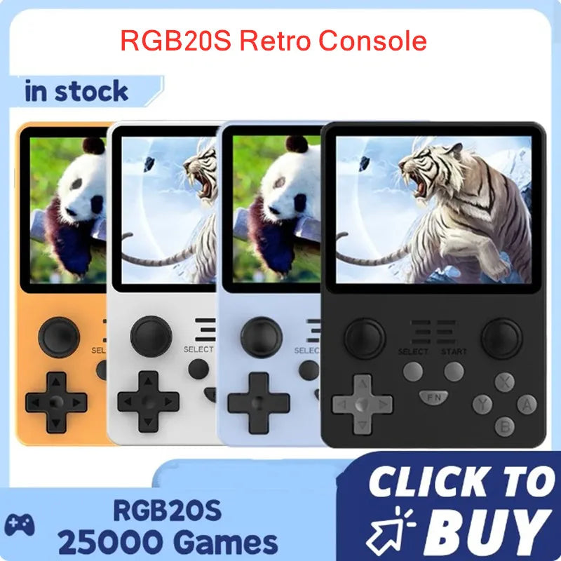 POWKIDDY RGB20S Retro Video Game Console 3.5 inch Open Source Dual Joystick