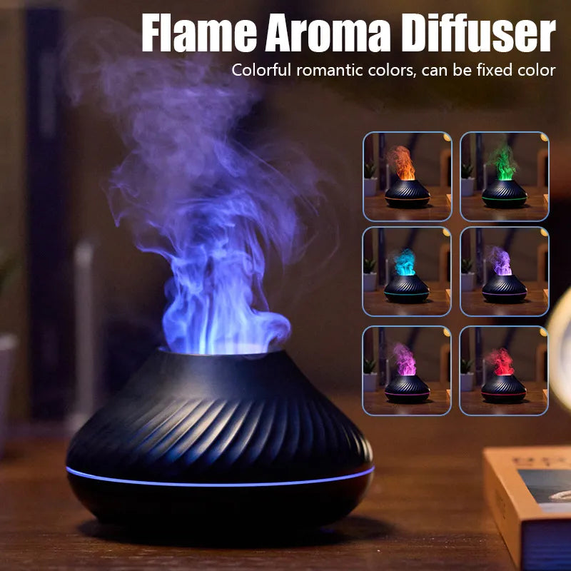 Flame Aroma Diffuser Air Humidifier Upgraded 2024/Color Flame Lamp Purifier