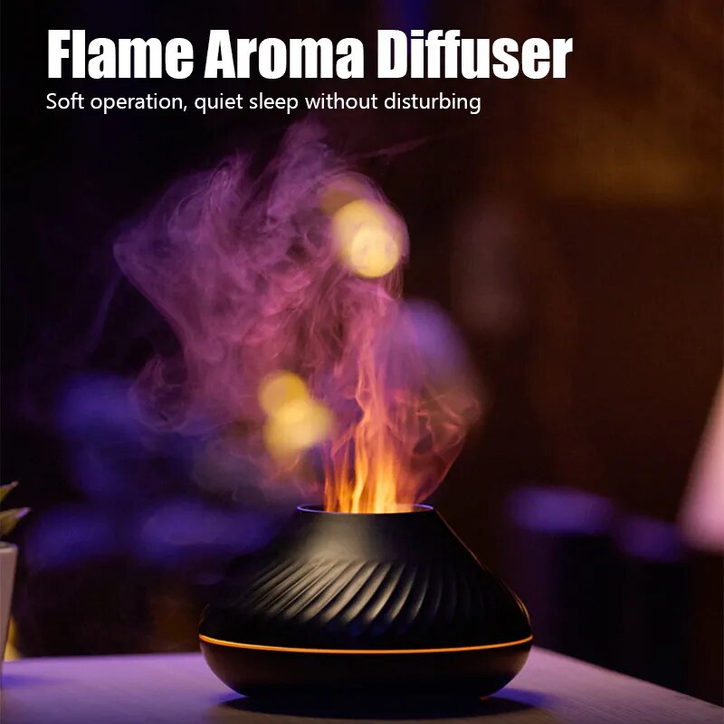 Flame Aroma Diffuser Air Humidifier Upgraded 2024/Color Flame Lamp Purifier